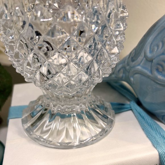 Cottagecore Vintage Cristal D'Arques Durand Longchamp Crystal Footed Flower Vase - Picture 6 of 8